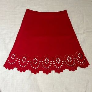 Berry Red Cut-Out Skirt